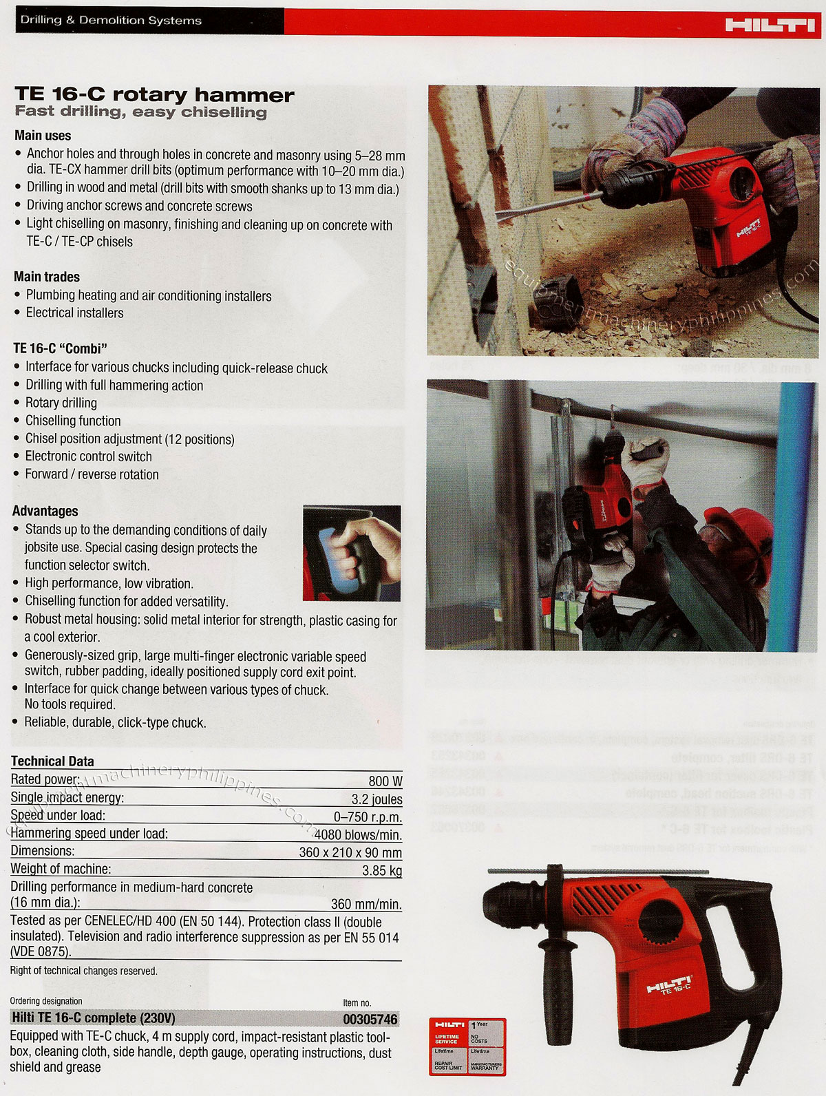 Kort leven vitaliteit wolf TE 16 C Rotary Hammer for Fast Drilling Easy Chiseling Philippines