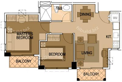Typical two-bedroom unit